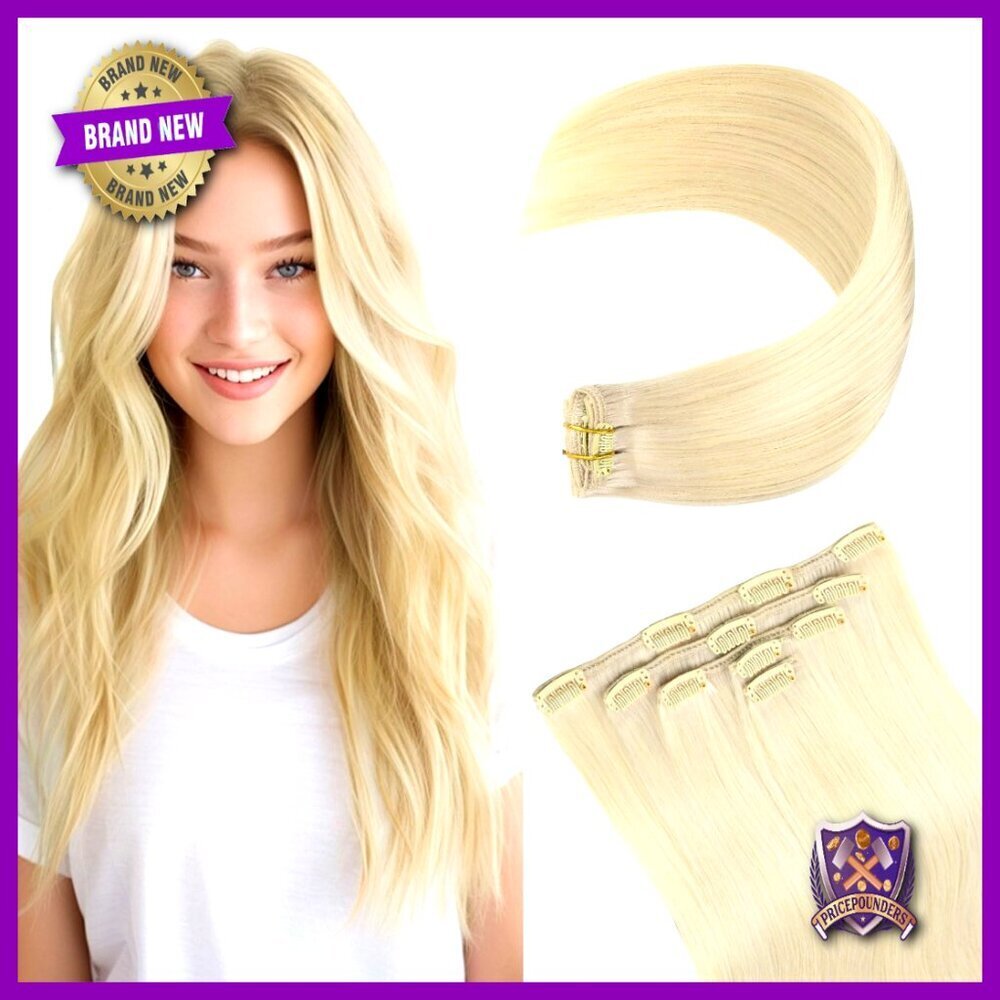 Clip In Hair Extensions Real Human Hair Silky Soft 18 Inch 5pcs 80g
